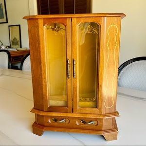 Vintage Jewelry Box | Vintage Jewelry Cabinet with Necklace Carousels